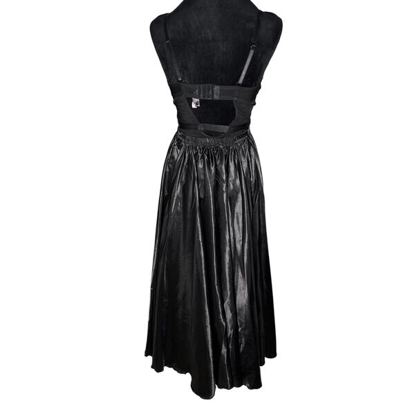 Whimsy Goth Black Satin Corset & Skirt Set Size Small - Picture 4 of 10